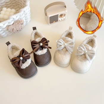 Mergaitėms skirti bateliai su medvilniniu įdėklu, fleece vidinis pamušalas, Velcro užsegimas, guminė pada, žiema 2024