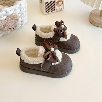 Mergaitėms skirti bateliai su medvilniniu įdėklu, fleece vidinis pamušalas, Velcro užsegimas, guminė pada, žiema 2024