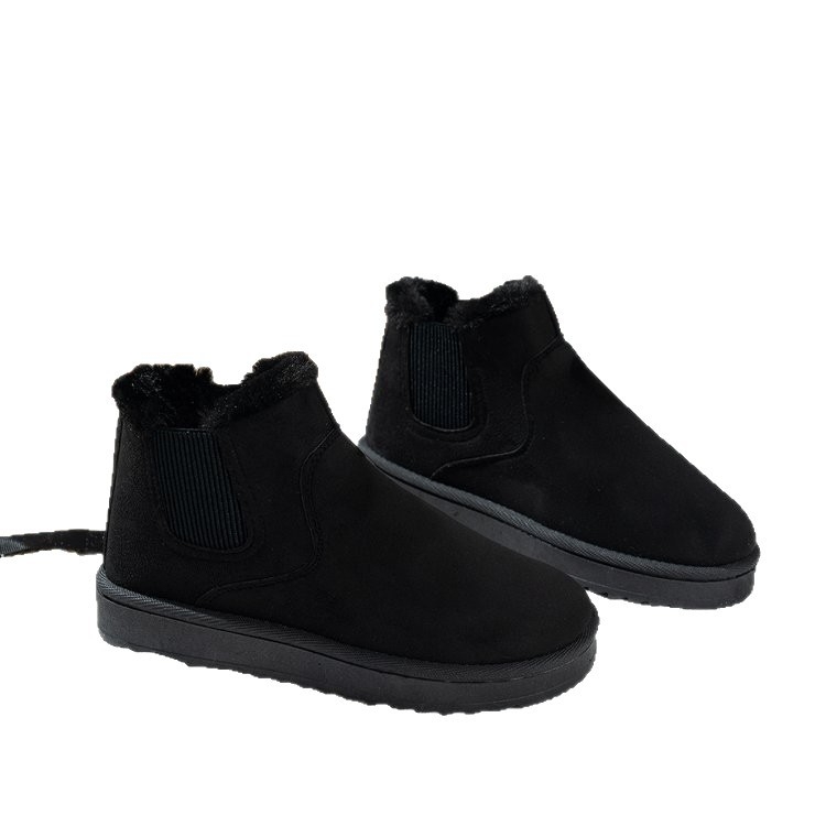 Ghete de zăpadă pentru femei, înalte, căptușite cu fleece, iarna 2025, stil casual, vârf rotund