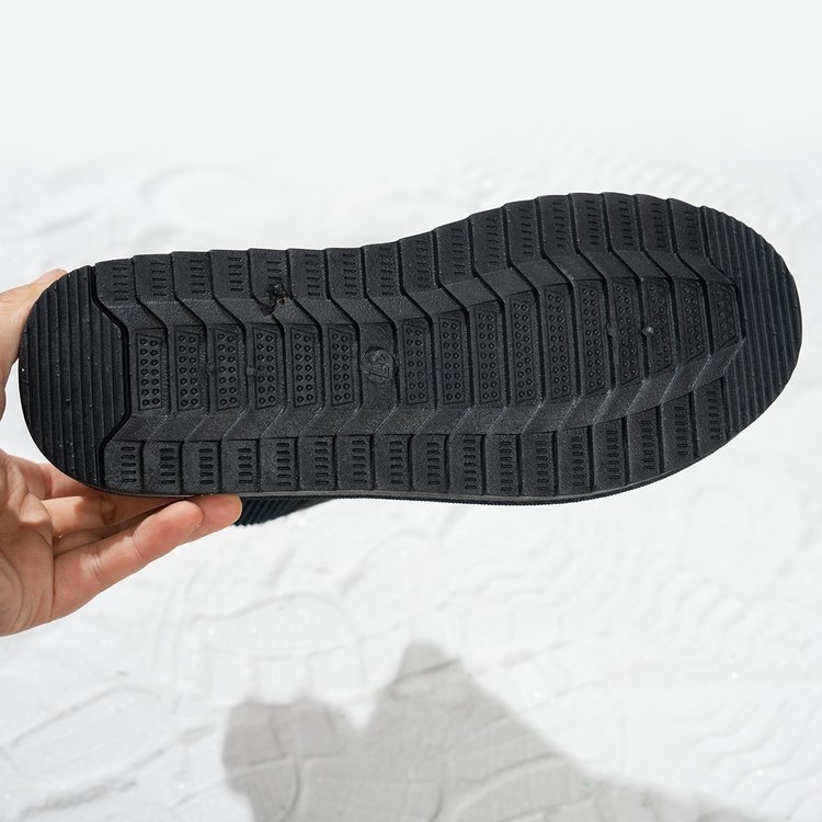 Ghete de zăpadă pentru femei, înalte, căptușite cu fleece, iarna 2025, stil casual, vârf rotund