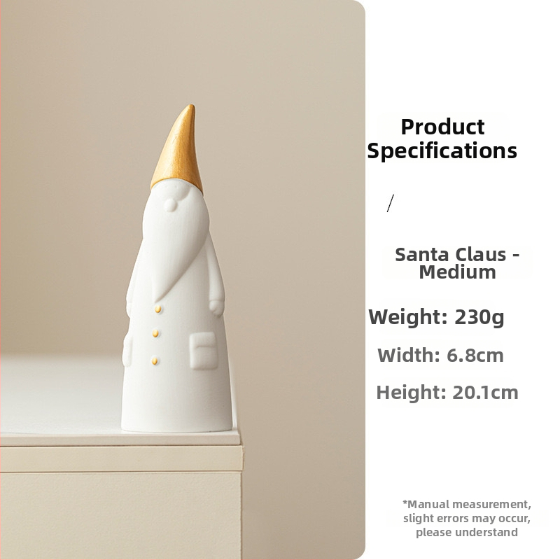 Porcelianė vaza su Kalėdų seneliu, šiaurės Europos Kalėdinis dekoras, šiuolaikinis minimalistinis stilius, prekės ženklas A search for ceramics