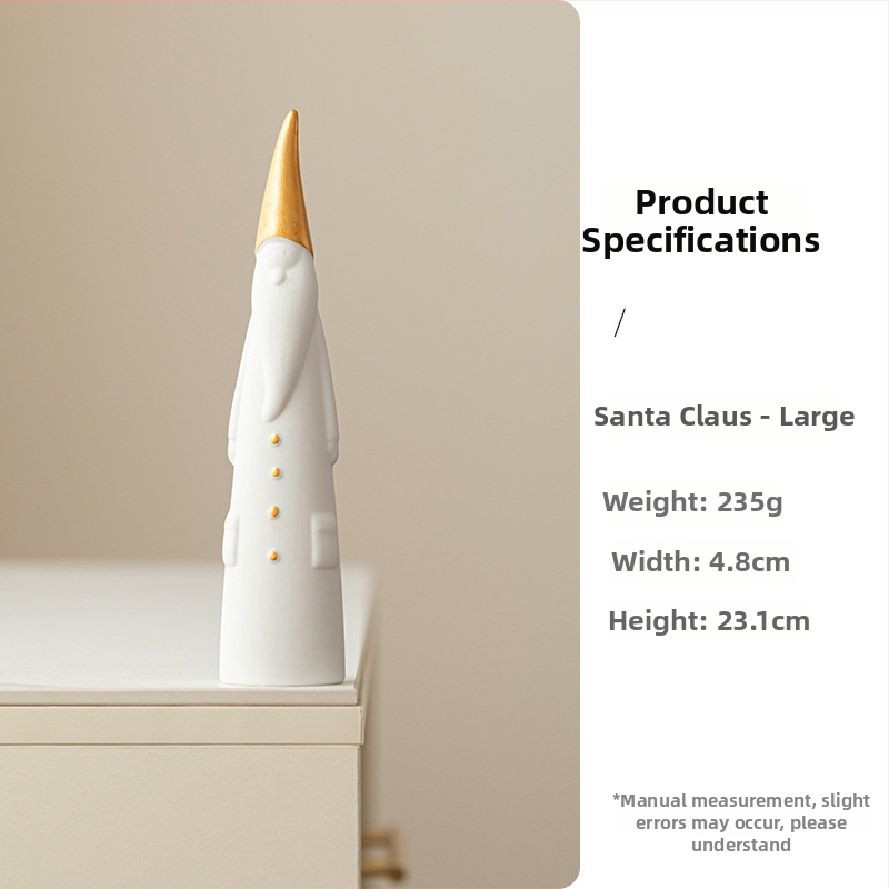 Porcelianė vaza su Kalėdų seneliu, šiaurės Europos Kalėdinis dekoras, šiuolaikinis minimalistinis stilius, prekės ženklas A search for ceramics