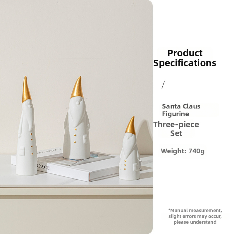 Porcelianė vaza su Kalėdų seneliu, šiaurės Europos Kalėdinis dekoras, šiuolaikinis minimalistinis stilius, prekės ženklas A search for ceramics