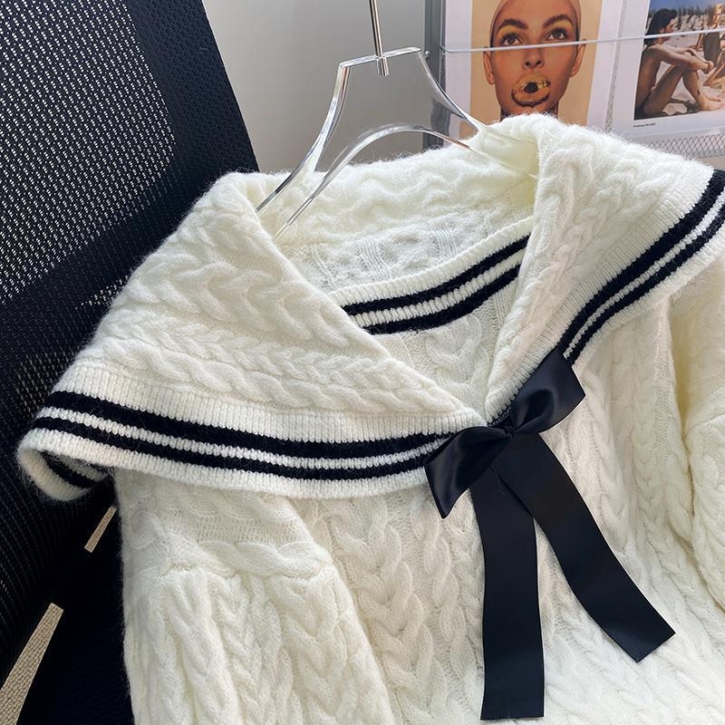 Pulover dama cu panglică și design răsucit, poliester 90–95%, stil urban, primăvara 2023