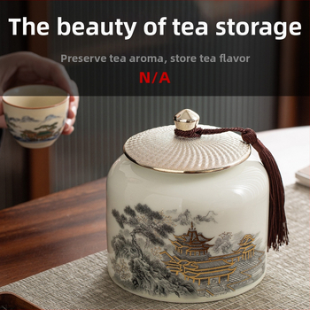 Keraminė arbatos dėžutė su glazūruotu paviršiumi, naujojo Kinų stiliaus, tinkama kaip verslo dovana