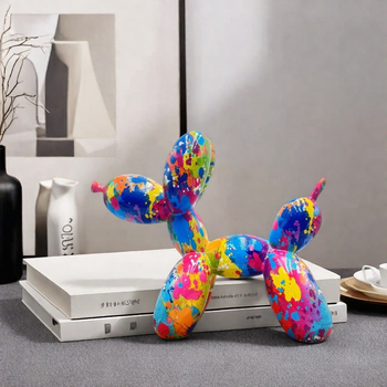 Xiangsheng Ornament din rășină – Câine balon, stil desen animat; Meșteșuguri din rășină; Cadou pentru ziua de naștere, absolvire sau inaugurarea noii case