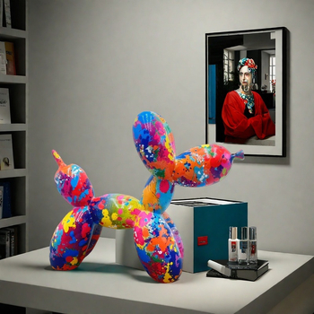 Xiangsheng Ornament din rășină – Câine balon, stil desen animat; Meșteșuguri din rășină; Cadou pentru ziua de naștere, absolvire sau inaugurarea noii case