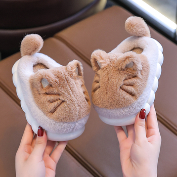 Vaikų pliušiniai žieminiai bateliai - neslidžios vidaus ir lauko naudai, karikatūros raštas, PU padas (Amžius: 1–16 metų; Viršus: pliušas; Raštas: karikatūra; Padas: PU; Sezona: žiema 2023)