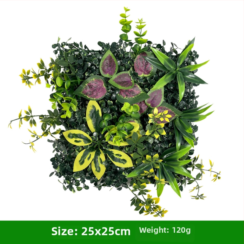 Augalų siena fone – plastikinė žolė su šilko gėlėmis; reljefinis paviršius, injekcinis formavimas; įvairovė: eukaliptas Milan, dirbtinės gėlės, papartis, persų stilius; vestuvėms, lauko naudojimui, fotografijos rekvizitai, namų dekorui