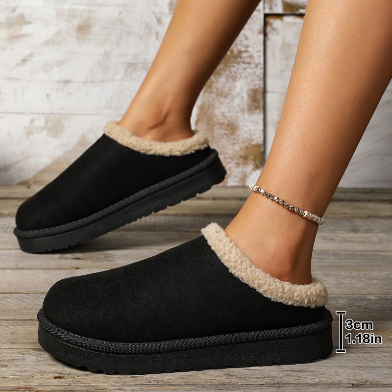 Női hócsizma, velúr felsőrész, gumitalp, alacsonyszár, kerek orr, műszőrmés bélés, slip-on, téli
