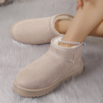 Női téli hócsizma fleece béléses, csúszásmentes gumitalp, velúr felsőrész, boka magasságú
