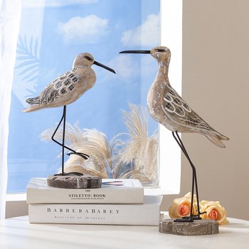 Дървен настолен декоративен елемент, морска птица, средиземноморски стил