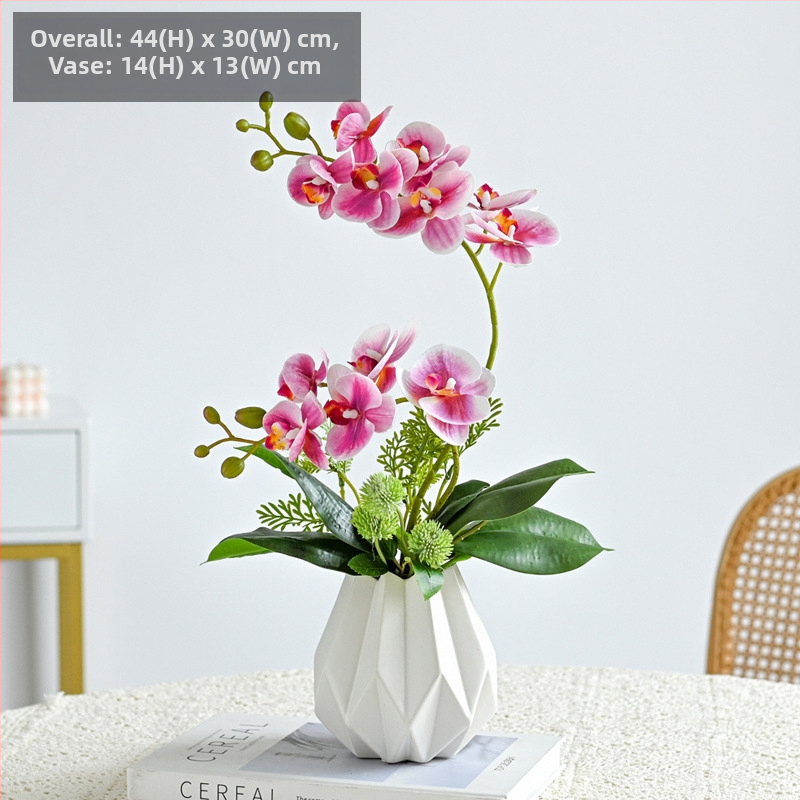 Dirbtinė Phalaenopsis orchidėja svetainei, šilko gėlė, dekoratyvinė gėlių kompozicija