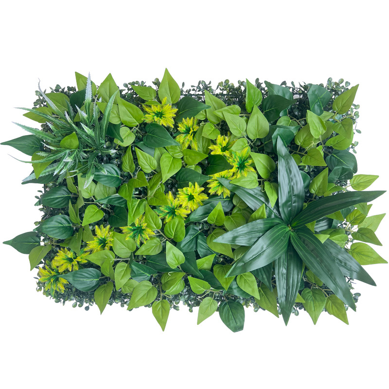 Yi Xiang Mesterséges gyep falpanel, Simulation turf sorozat, anyag: műanyag növény, testreszabás elérhető, félkézi/félgépes gyártási folyamat