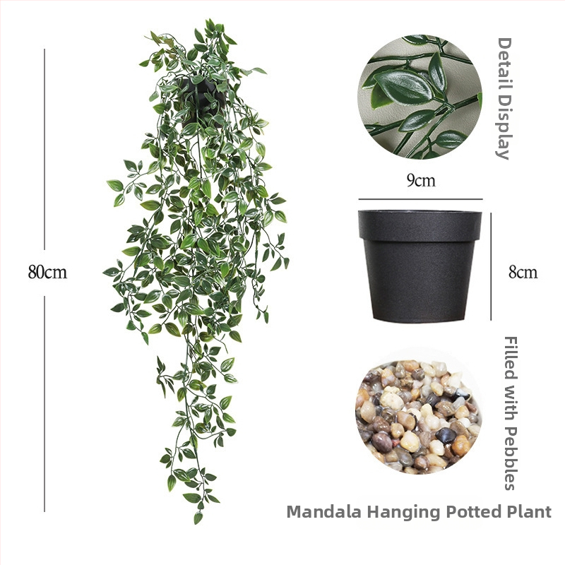 Dirbtinis eukalipto augalas staliniam dekorui su flokingo tekstūra, Daisy veislė, medžiaga: Kita, prekės ženklas: Kita