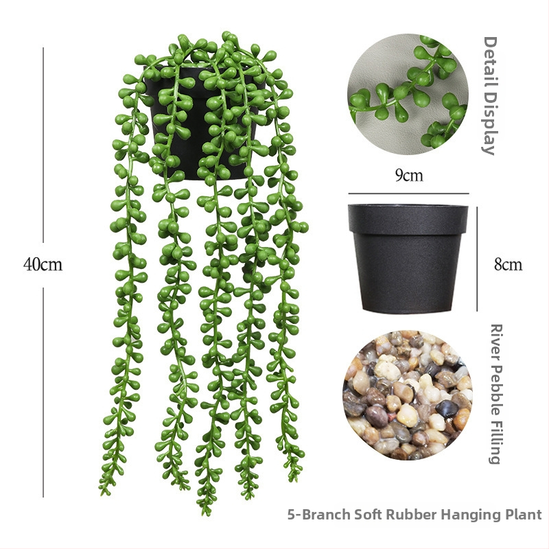 Dirbtinis eukalipto augalas staliniam dekorui su flokingo tekstūra, Daisy veislė, medžiaga: Kita, prekės ženklas: Kita