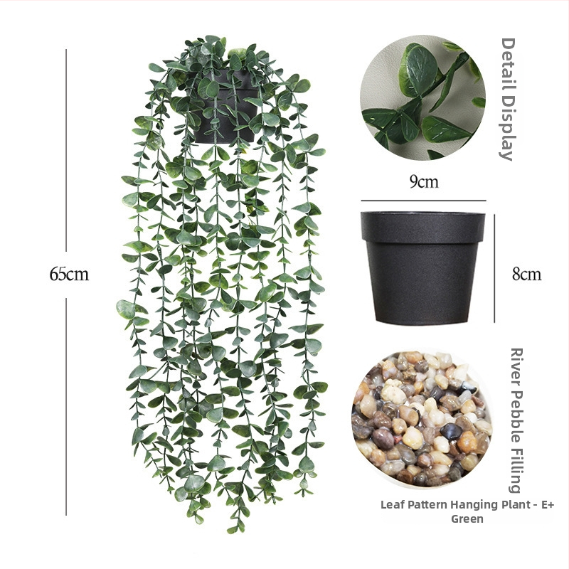 Dirbtinis eukalipto augalas staliniam dekorui su flokingo tekstūra, Daisy veislė, medžiaga: Kita, prekės ženklas: Kita