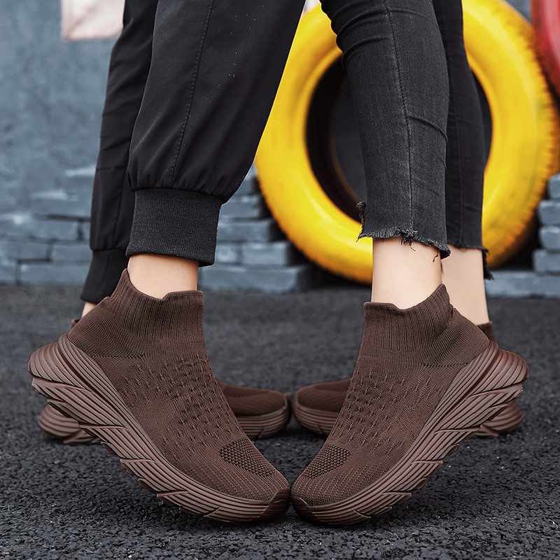 Slip-on sportcipő platformtalppal, könnyű EVA talppal, lélegző belső háló, uniszex
