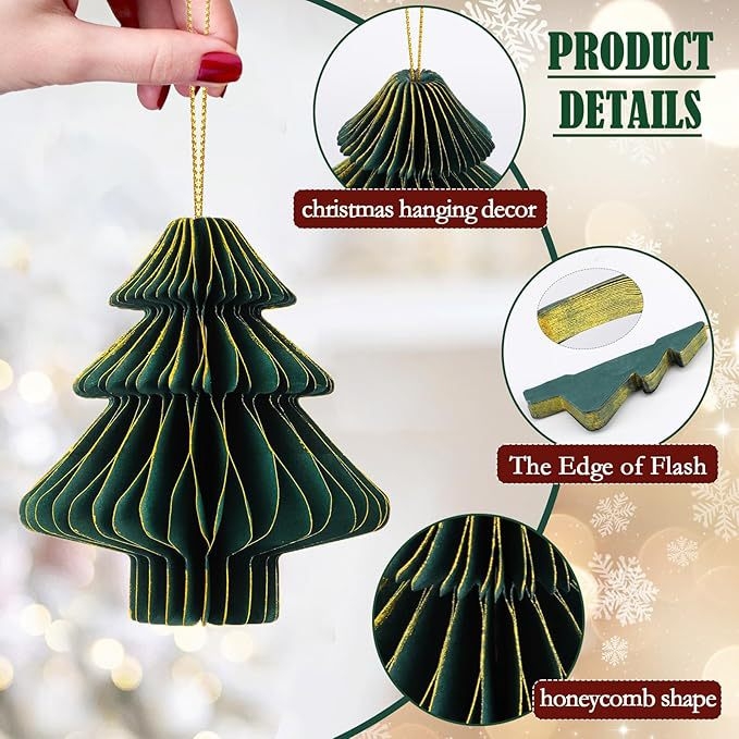 6 vnt. popierinių bičių avilių Kalėdų žaisliukų eglei ir vitrinos – dėžutėje, spausdinti ir mechaniniu apdirbimu, Kalėdoms