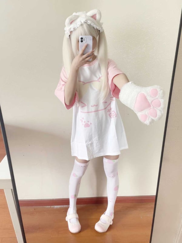 Ženski T-shirt s kratkim rukavima u japanskom stilu, print u colorblock blokovima, poliester, ležerni kroj, okrugli izrez