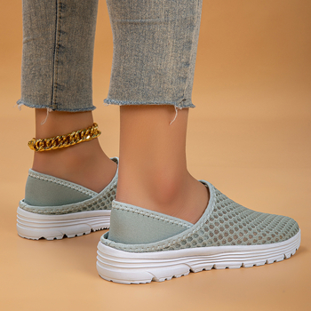 Uniszex hálós slip-on cipő, lélegző és könnyű, kényelmes, EVA talp