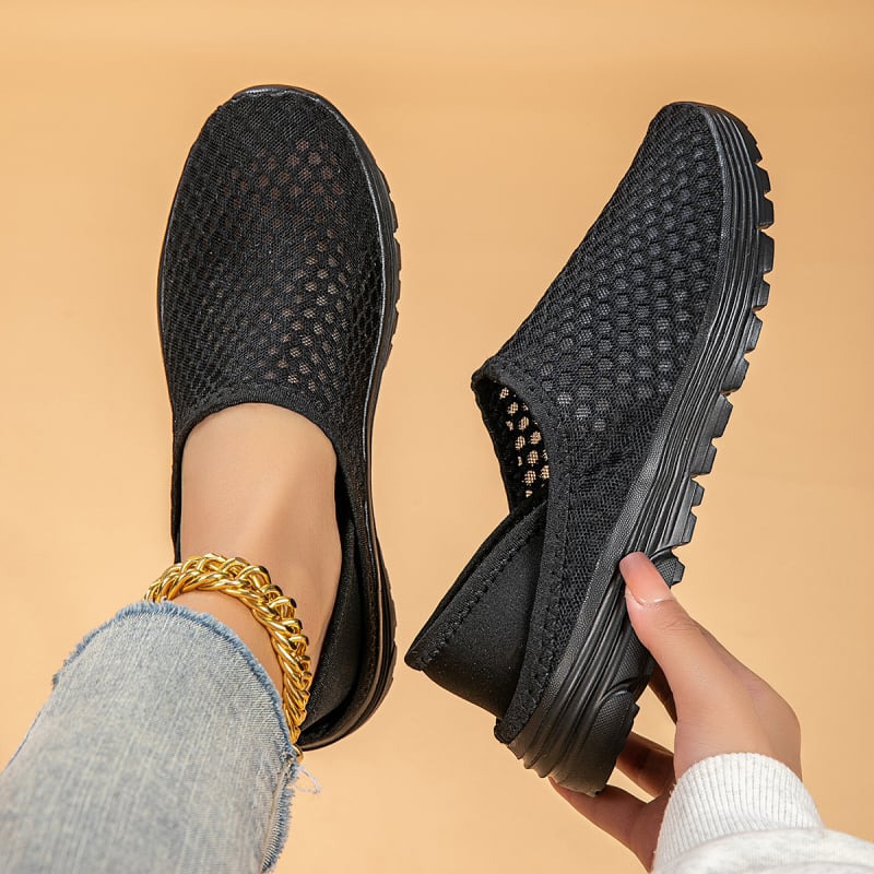 Uniszex hálós slip-on cipő, lélegző és könnyű, kényelmes, EVA talp