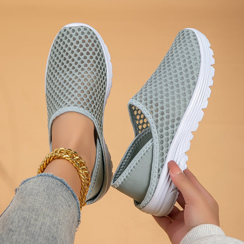 Uniszex hálós slip-on cipő, lélegző és könnyű, kényelmes, EVA talp