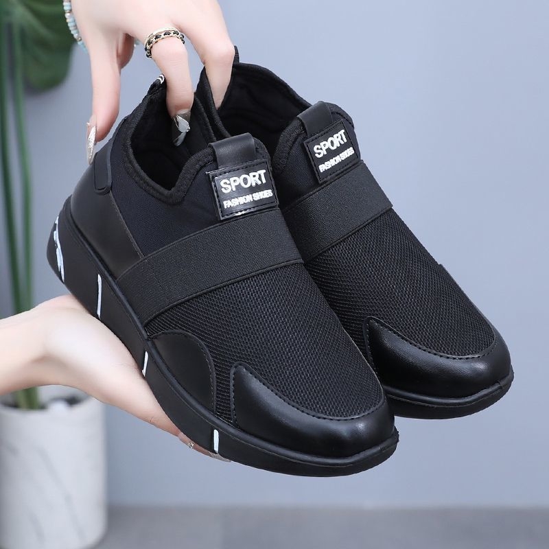 Női slip-on mindennapi cipő kerek orrú, pamut felsőrész, PVC talp, Goodyear konstrukció