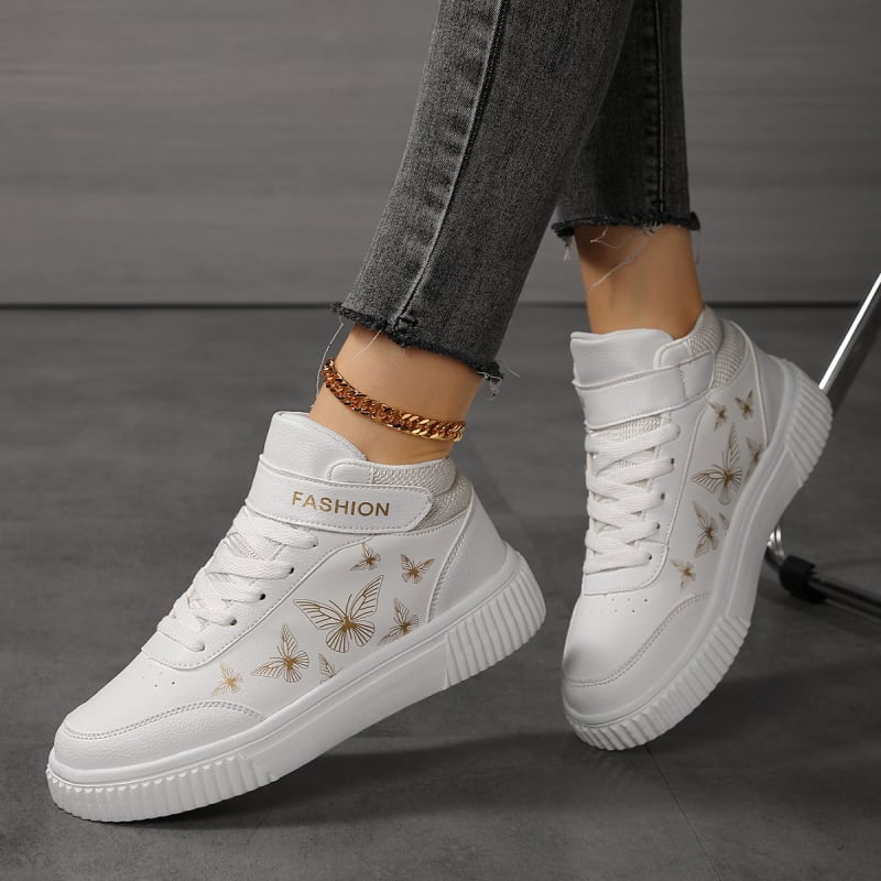 Női mindennapi sportcipők microfiber felsőrésszel, Velcro záródás, középmagas dizájn, EVA talp, 3–5 cm sarok