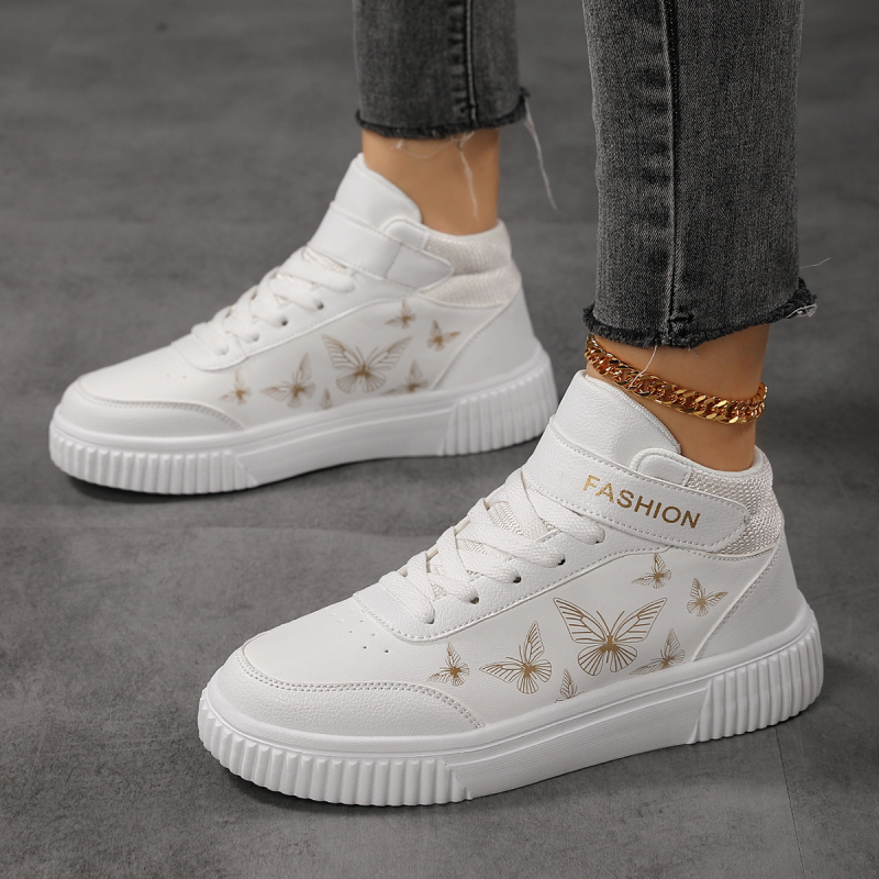 Női mindennapi sportcipők microfiber felsőrésszel, Velcro záródás, középmagas dizájn, EVA talp, 3–5 cm sarok