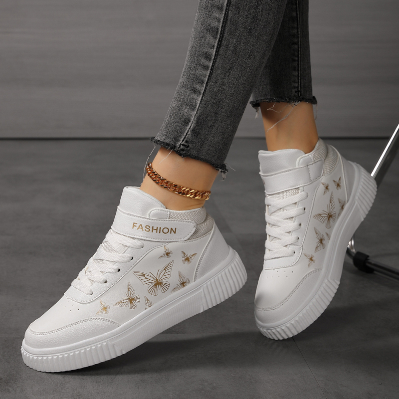 Női mindennapi sportcipők microfiber felsőrésszel, Velcro záródás, középmagas dizájn, EVA talp, 3–5 cm sarok