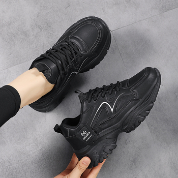 Női Dad Shoes — mindennapi sportcipő vastag talppal, csúszásmentes, mikroszálas felsőrész, belső hálós anyag, fűzővel záródó