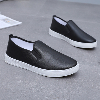 Unisex Slip-On darbo batai iš PU odos, kvėpuojantys, gumos pada, žemas profilis (kvėpuojantys, Slip-On, PU oda viršus, gumos pada, žemas profilis)