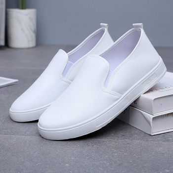Unisex Slip-On darbo batai iš PU odos, kvėpuojantys, gumos pada, žemas profilis (kvėpuojantys, Slip-On, PU oda viršus, gumos pada, žemas profilis)