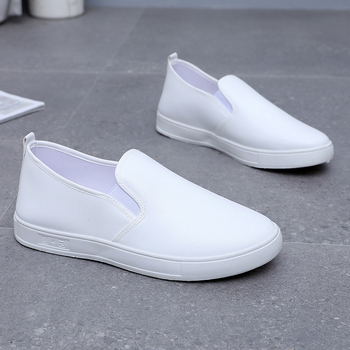 Unisex Slip-On darbo batai iš PU odos, kvėpuojantys, gumos pada, žemas profilis (kvėpuojantys, Slip-On, PU oda viršus, gumos pada, žemas profilis)
