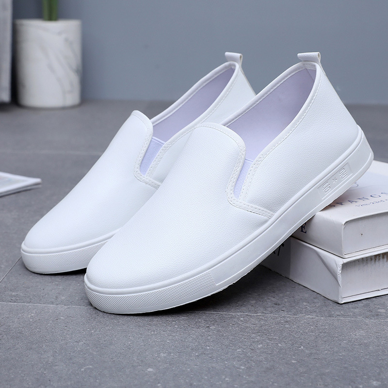 Unisex Slip-On darbo batai iš PU odos, kvėpuojantys, gumos pada, žemas profilis (kvėpuojantys, Slip-On, PU oda viršus, gumos pada, žemas profilis)