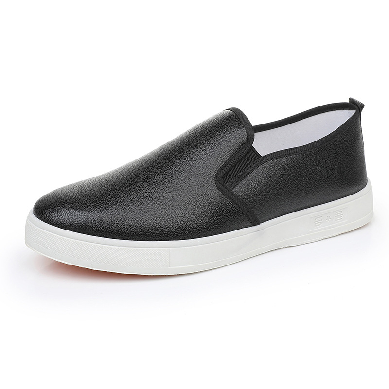 Unisex Slip-On darbo batai iš PU odos, kvėpuojantys, gumos pada, žemas profilis (kvėpuojantys, Slip-On, PU oda viršus, gumos pada, žemas profilis)