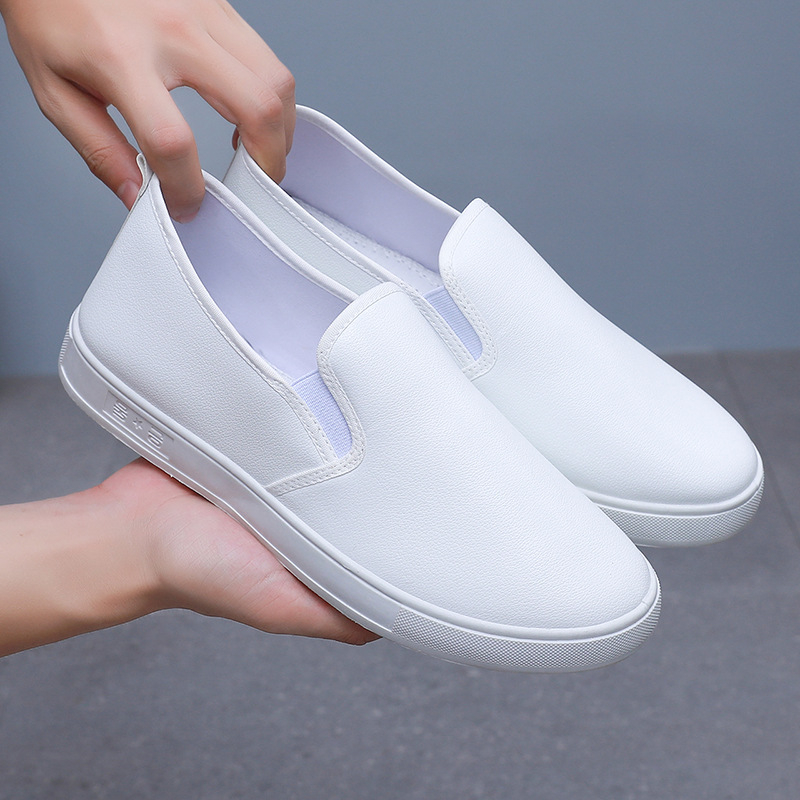 Unisex Slip-On darbo batai iš PU odos, kvėpuojantys, gumos pada, žemas profilis (kvėpuojantys, Slip-On, PU oda viršus, gumos pada, žemas profilis)
