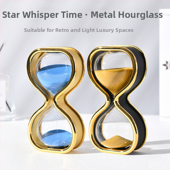 30 minučių smėlio laikrodis – rankų darbo stiklo dekoracija, lengvo prabanga stilius, namų ir biuro dekoravimui