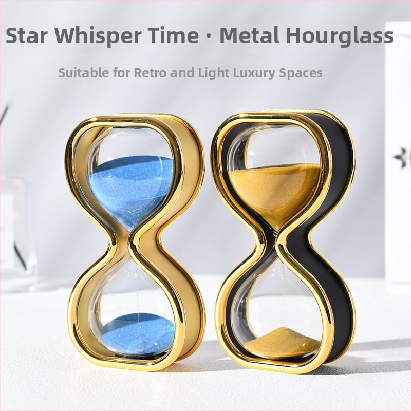 30 minučių smėlio laikrodis – rankų darbo stiklo dekoracija, lengvo prabanga stilius, namų ir biuro dekoravimui