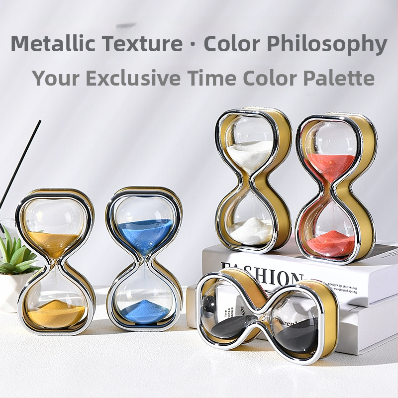 30 minučių smėlio laikrodis – rankų darbo stiklo dekoracija, lengvo prabanga stilius, namų ir biuro dekoravimui