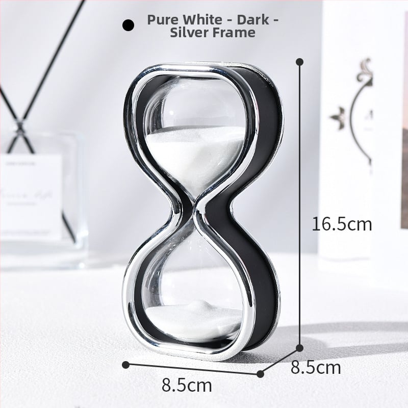 30 minučių smėlio laikrodis – rankų darbo stiklo dekoracija, lengvo prabanga stilius, namų ir biuro dekoravimui