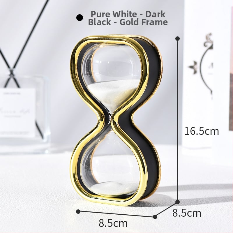 30 minučių smėlio laikrodis – rankų darbo stiklo dekoracija, lengvo prabanga stilius, namų ir biuro dekoravimui