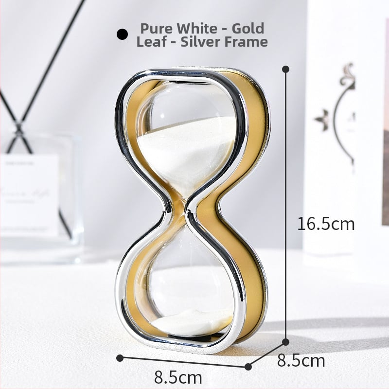 30 minučių smėlio laikrodis – rankų darbo stiklo dekoracija, lengvo prabanga stilius, namų ir biuro dekoravimui