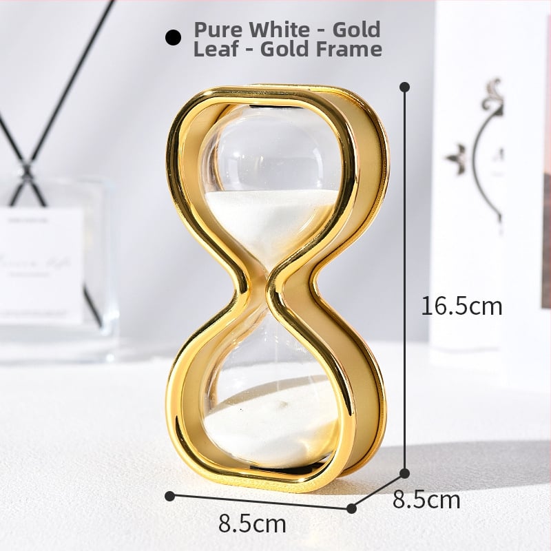 30 minučių smėlio laikrodis – rankų darbo stiklo dekoracija, lengvo prabanga stilius, namų ir biuro dekoravimui