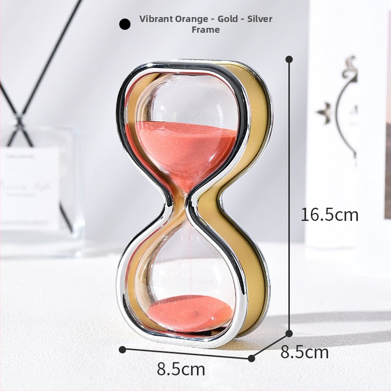 30 minučių smėlio laikrodis – rankų darbo stiklo dekoracija, lengvo prabanga stilius, namų ir biuro dekoravimui