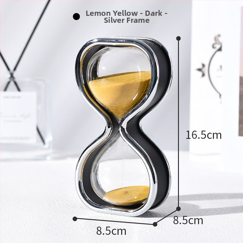 30 minučių smėlio laikrodis – rankų darbo stiklo dekoracija, lengvo prabanga stilius, namų ir biuro dekoravimui