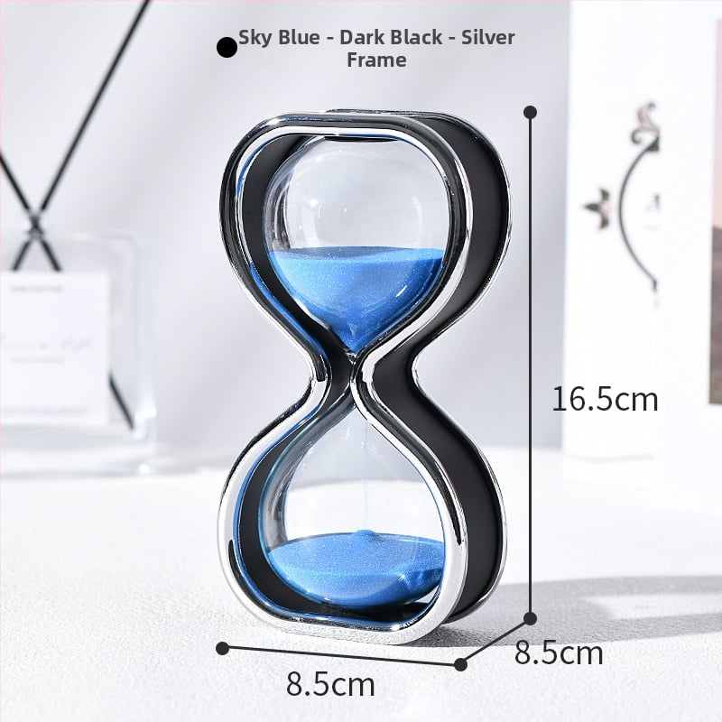 30 minučių smėlio laikrodis – rankų darbo stiklo dekoracija, lengvo prabanga stilius, namų ir biuro dekoravimui