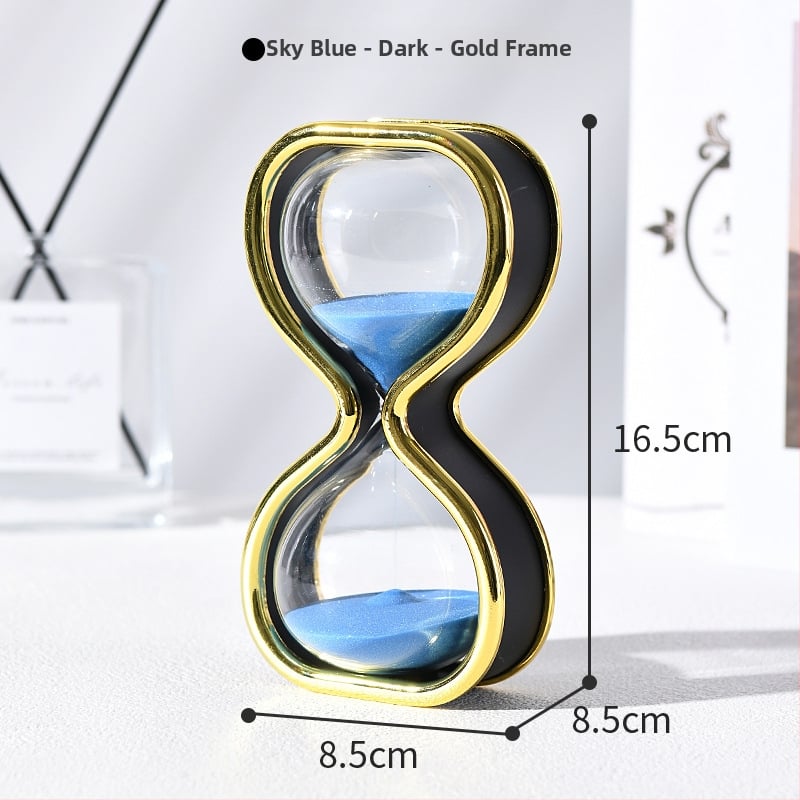 30 minučių smėlio laikrodis – rankų darbo stiklo dekoracija, lengvo prabanga stilius, namų ir biuro dekoravimui