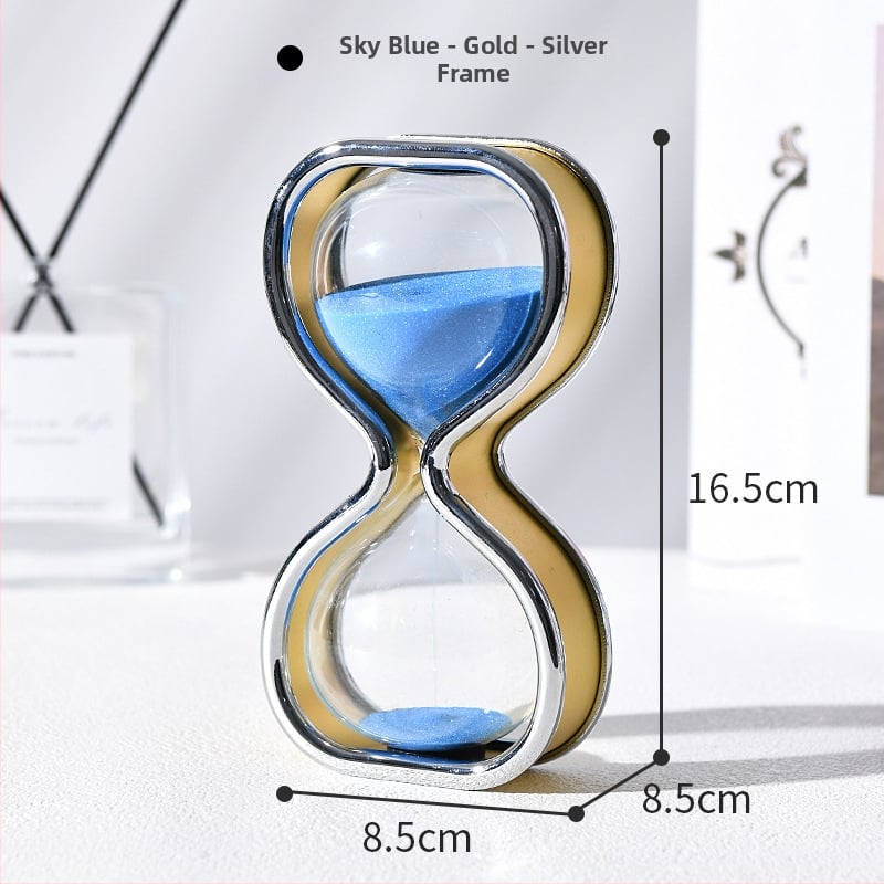 30 minučių smėlio laikrodis – rankų darbo stiklo dekoracija, lengvo prabanga stilius, namų ir biuro dekoravimui
